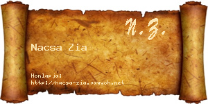 Nacsa Zia névjegykártya